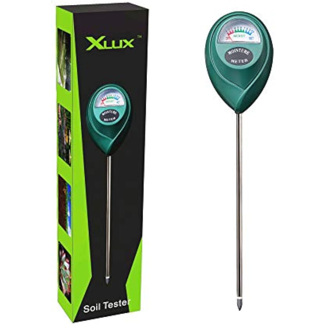 XLUX Soil Moisture Meter, Plant Water Monitor, Hygrometer Sensor for Gardening, Farming, indoor and outdoor plants, No Batteries Required