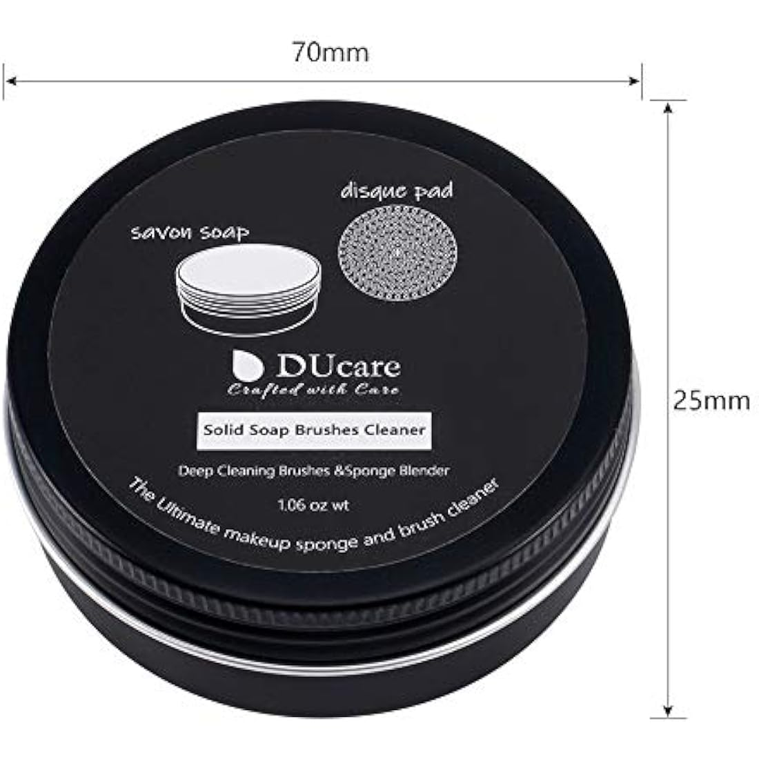 DUcare Makeup Brush Clean Set: Solid Soap Cleanser & Silicone Pad- Easy to Clean Blenders Brushes Shampoo Removes Shadow Color Cosmetic Colors for Daily Use Travel Set (Coconut Oil)
