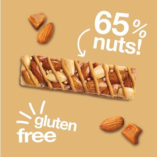 KIND Bars, Gluten Free Snack Bars, Caramel Almond & Sea Salt, High Fibre, Healthy Snack, No Artificial Colours, Flavours or Preservatives, Multipack 24 x 40g