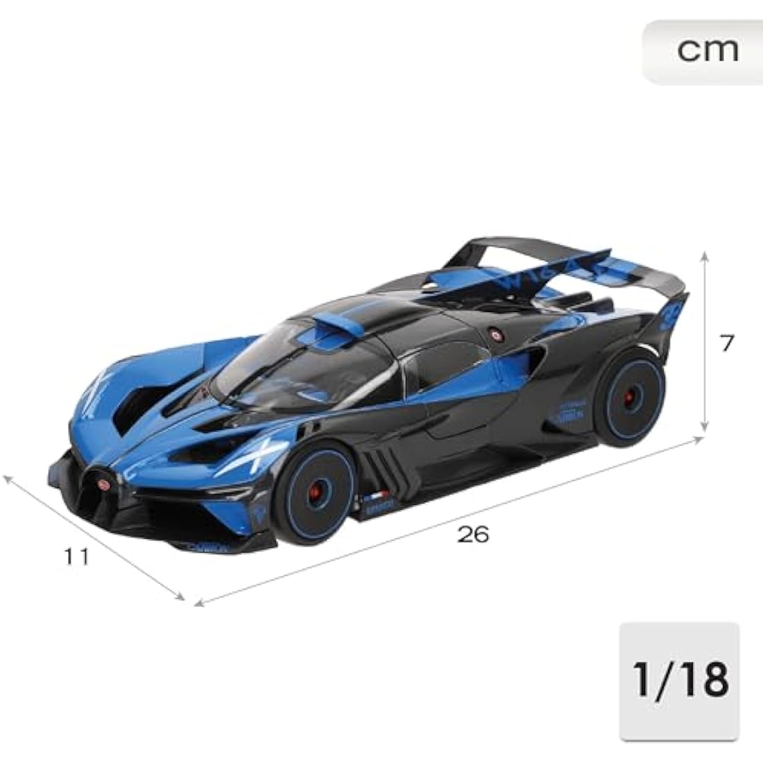 Bburago B18-11047B Bugatti Bolide Super Car-1:18 Scale Die Cast, Blue