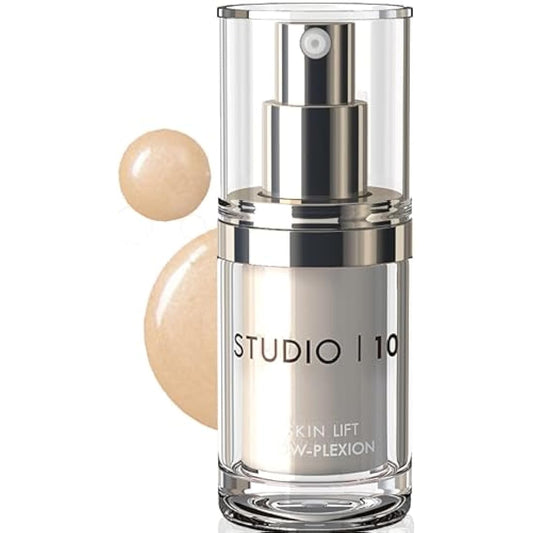 Studio10 Skin Lift Glow-Plexion Primer and Highlighter 2-in-1 Radiance Booster with Skincare Benefits for Hydrated Brightened and Lifted Skin Suitable for Dull Dry and Mature Complexions