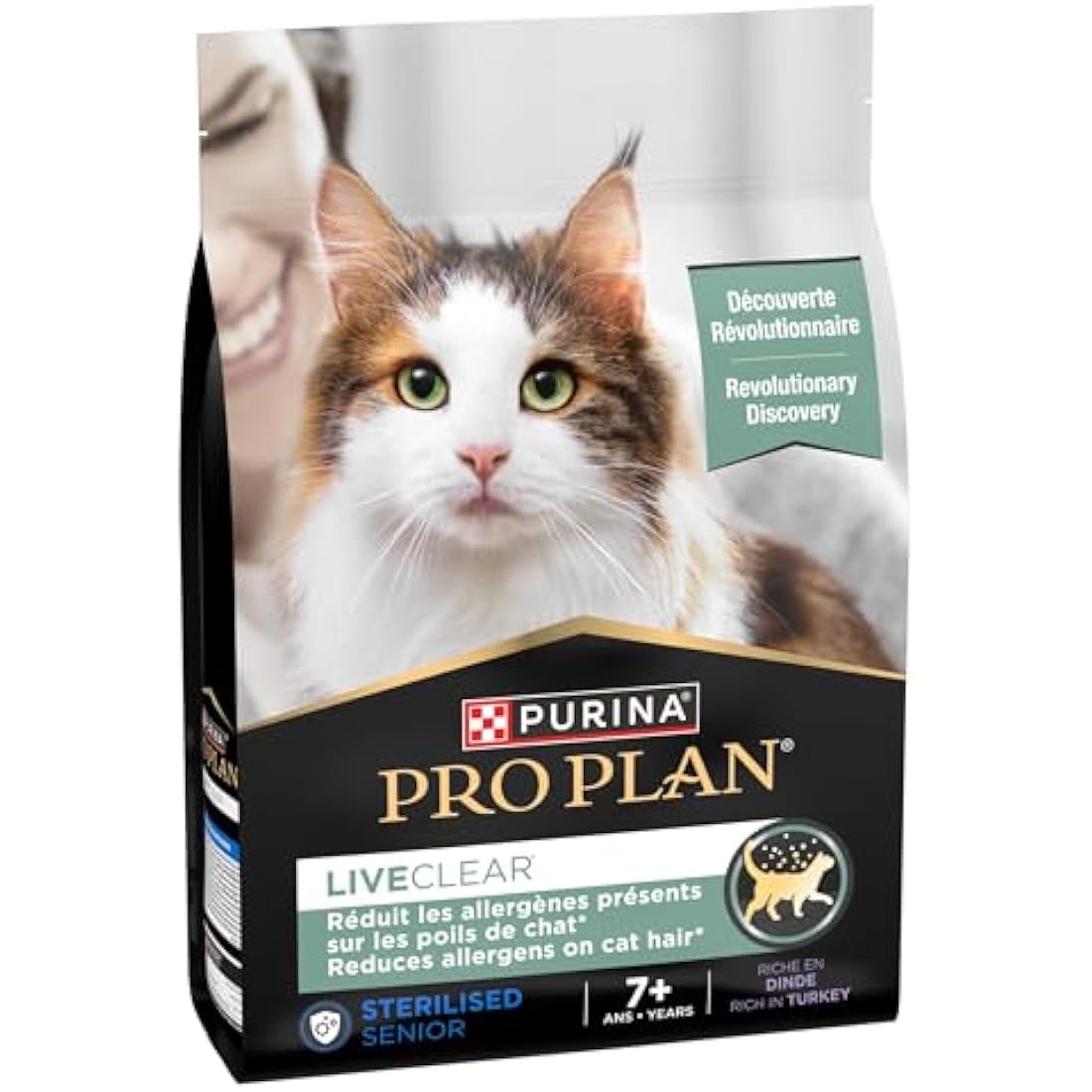 PRO PLAN® LIVECLEAR® Senior 7+ STERILISED Rich in Turkey Dry Cat Food 2.8kg, For Neutered Cats