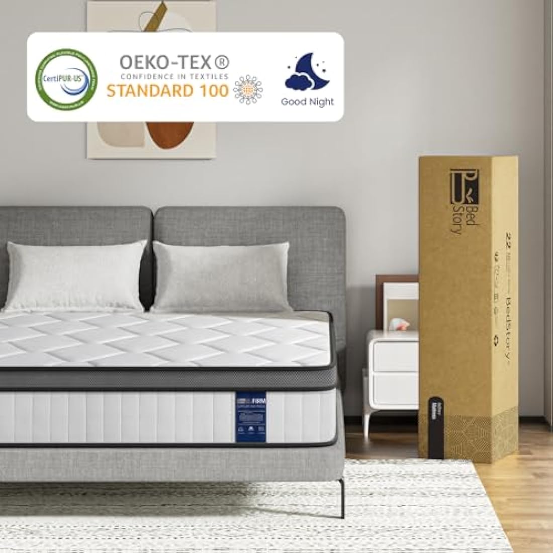 BedStory Single Mattress 90x190cm – 22cm Thick Pocket Sprung Mattress for Pressure Relief & Comfort Sleep