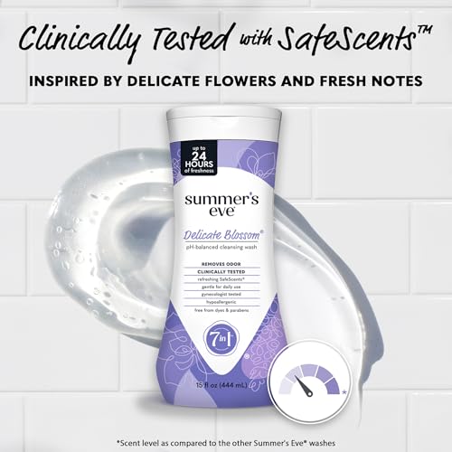 Summer's Eve Cleansing Wash | Delicate Blossom | 15 Ounce | Pack of 1 | pH-Balanced, Dermatologist & Gynecologist Tested