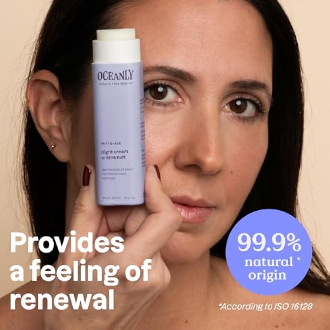 ATTITUDE Oceanly Night Cream Stick, EWG Verified, Plastic-free, Plant and Mineral-Based Ingredients, Vegan Skin Care Products, PHYTO AGE, Unscented, 30 grams