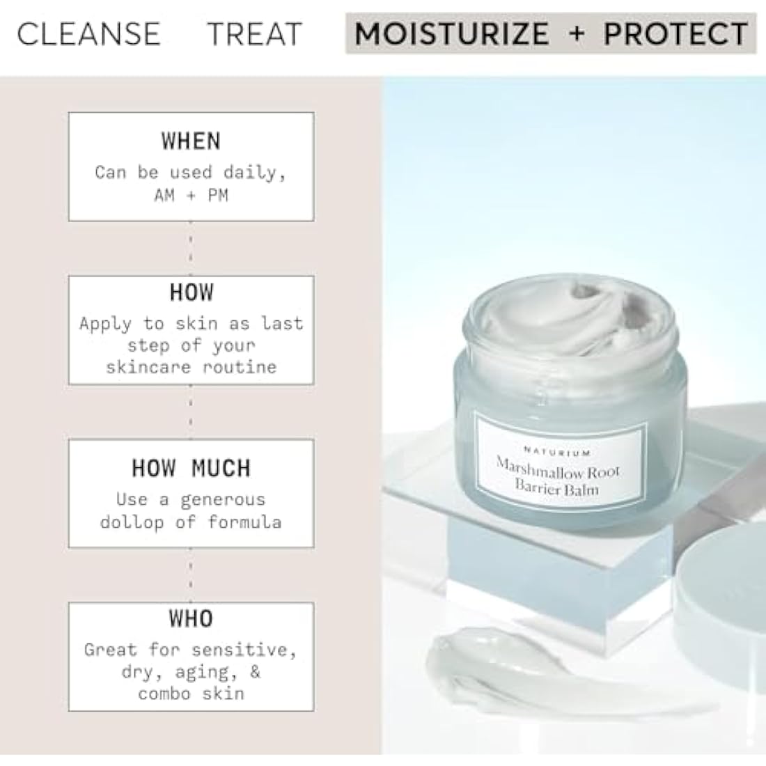 Naturium Marshmallow Root Barrier Balm, Face Balm Moisturiser for Hydrating Skin | 1.7 OZ / 50 G