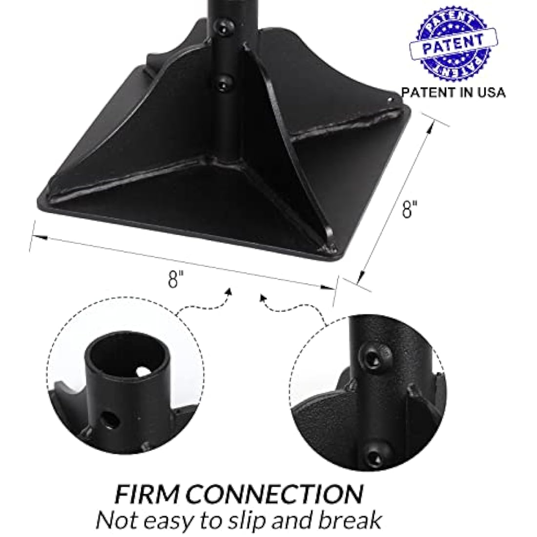 Walensee Steel Tamper with 122 cm Handle 20x20cm Garden Rubber Grip for Laborsaving All-Steel Heavy Duty Ideal Tool Leveling Ground Installing pavers and Repairing Blacktop