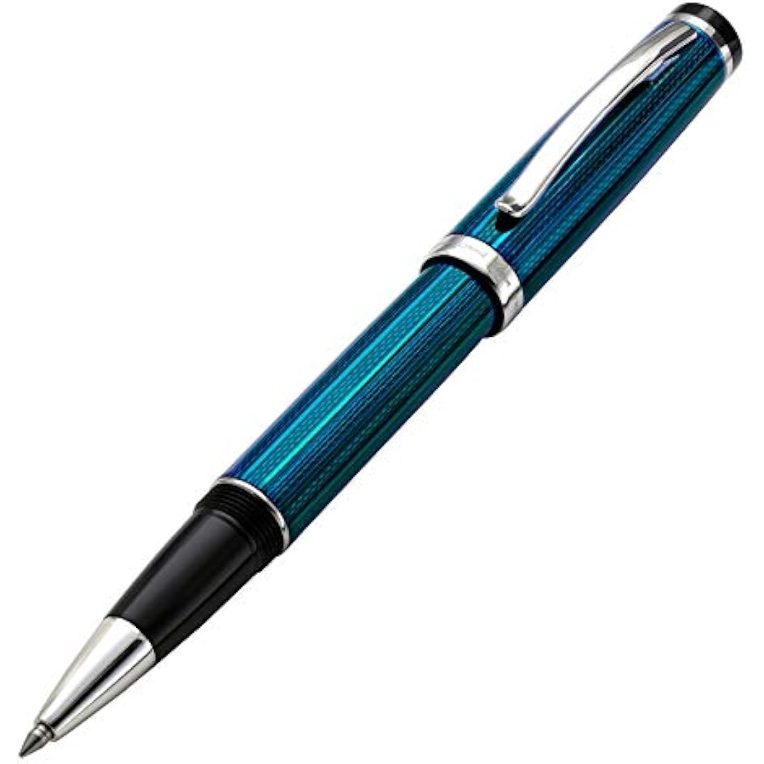 Xezo Incognito Rollerball Pen, Fine Point. Deep Blue Layered Lacquer with Pure Platinum Plating. Handcrafted, Limited Edition, Serialized