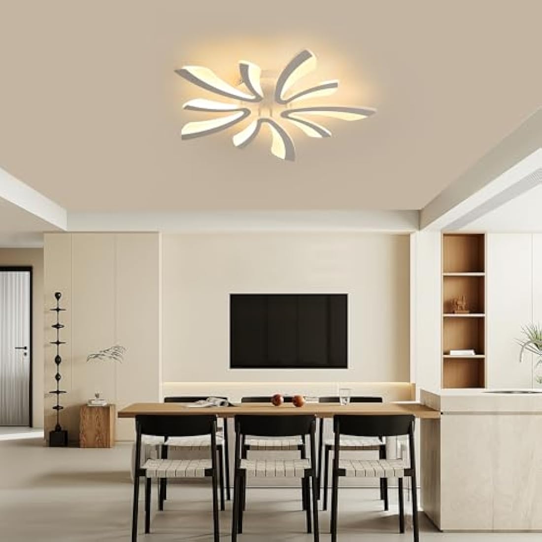 Comely LED Ceiling Light Modern, 50W 5025LM LED Ceiling Lights, Acrylic Lighting Fixture for Living Room Bedroom, 3000K Warm Light, White, 70cm