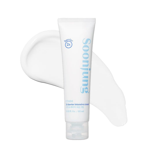 ETUDE SoonJung 2x Barrier Intensive Cream (New, 2.02 Fl Oz), Face Moisturizer, Shea Butter Hydrating Facial Cream for Sensitive Skin, Water-oil