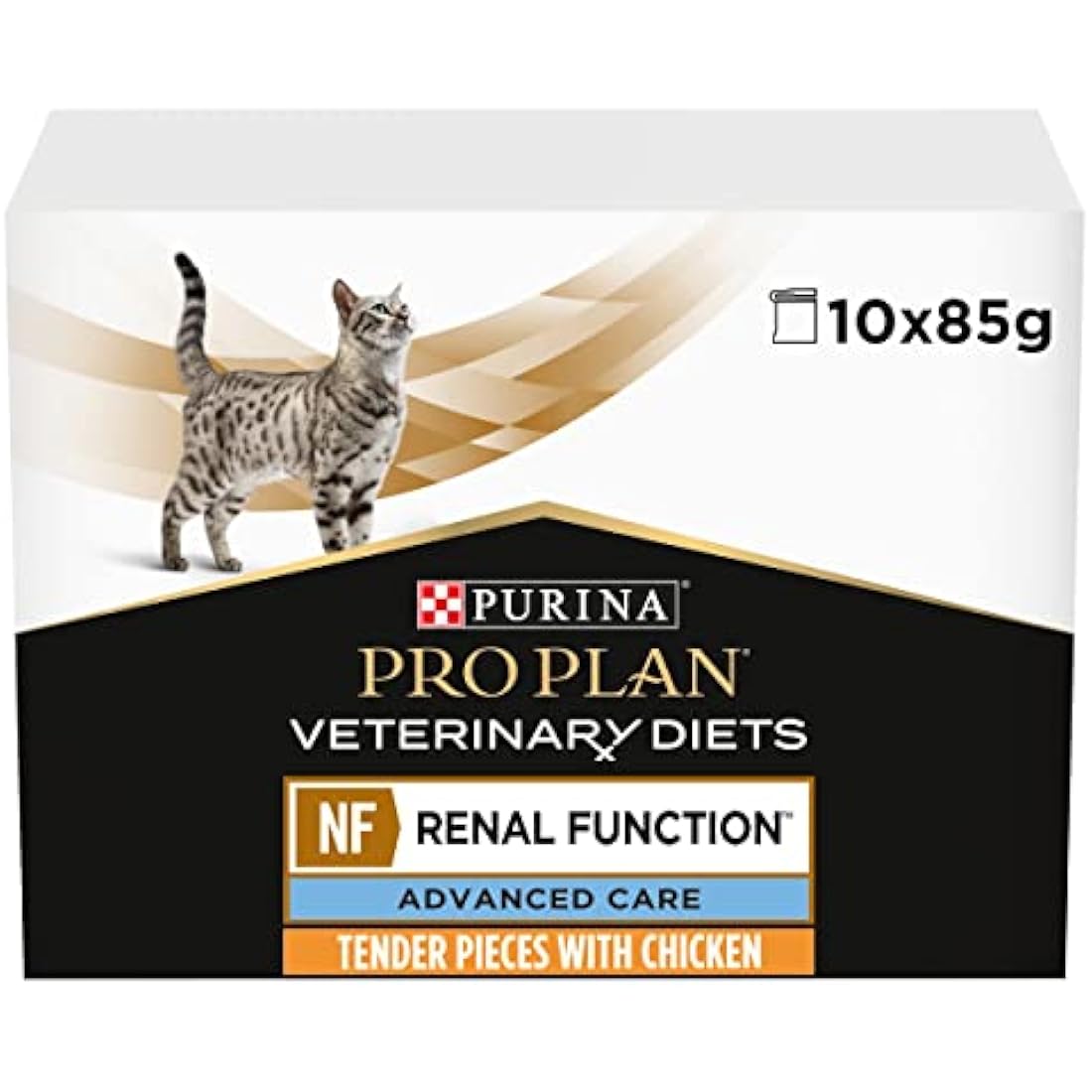 PRO PLAN VETERINARY DIETS NF Advanced Care Renal Function Wet Cat Food Chicken 10x85g, Pack of 4