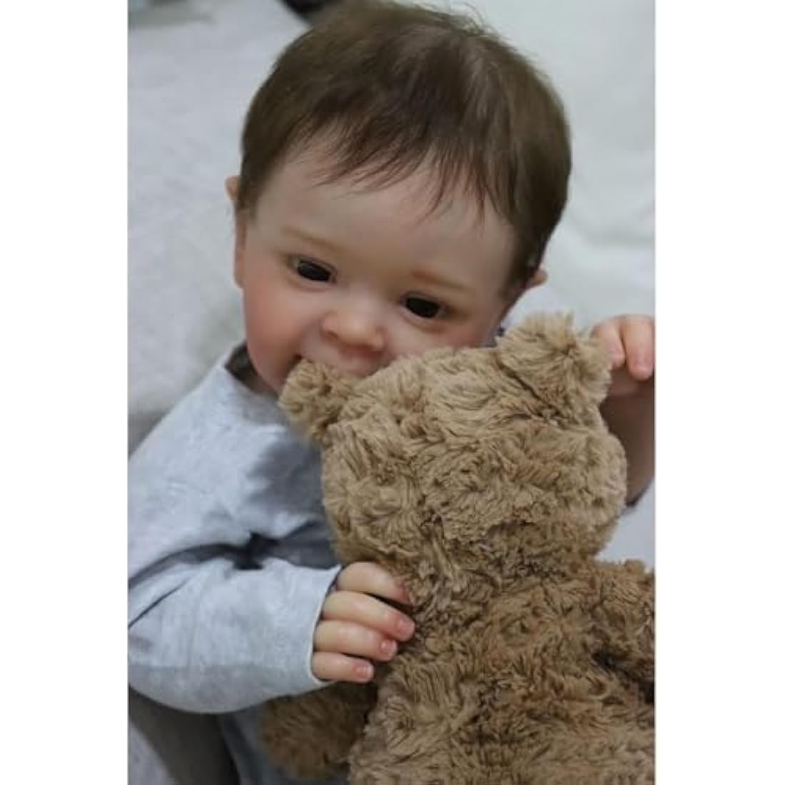 ZIYIUI Reborn Baby Doll Girl 18 inch 48cm Handmade Soft Silicone Lifelike Blue Eyes Newborn Girl Toy Doll That Look Real Child's Vinyl Birthday Gift