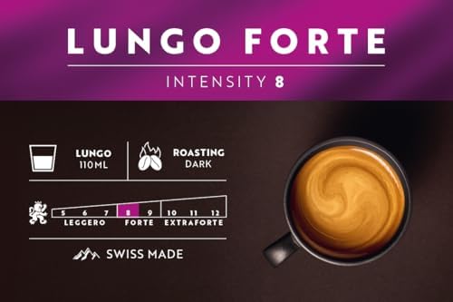 Café Royal, Lungo Forte, 100 Nespresso (R) compatible capsules, 80 percent recycled Aluminium, Rainforest Alliance certified, intensity 8