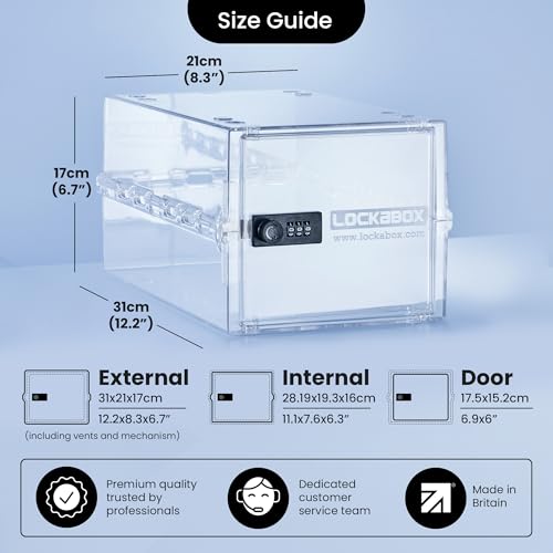 Lockabox One Crystal | Premium Lockable Storage Box | 10 Litre Combination Lock Box For Food, Medicine & Home Safety | BPA-Safe