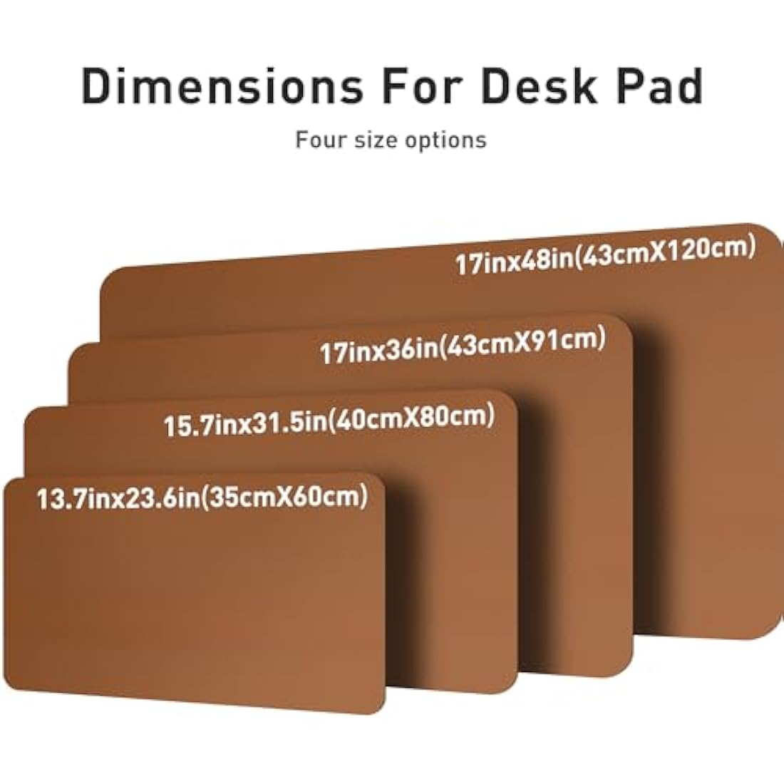 Leather Desk Pad Protector,Mouse Pad,Office Mat,Non-Slip PU Blotter,Laptop Pad,Waterproof Writing for Office and Home (80cm x 40cm, Brown)