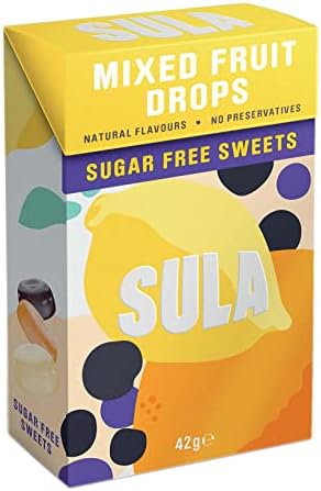 Sula Mixed Fruit Drops, Sugar Free Boiled Sweets with Natural Flavour, 42 g (Pack of 14)