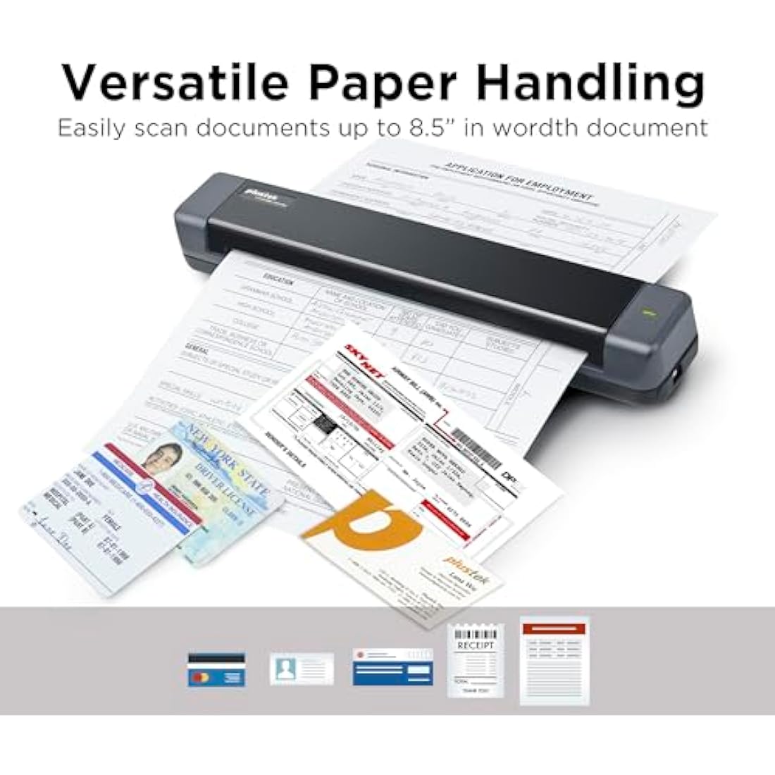 Plustek S410 Plus - Small USB Portable Sheet-Fed A4 Document Scanner for Windows 7 / 8 / 10 / 11 , OCR Software Include