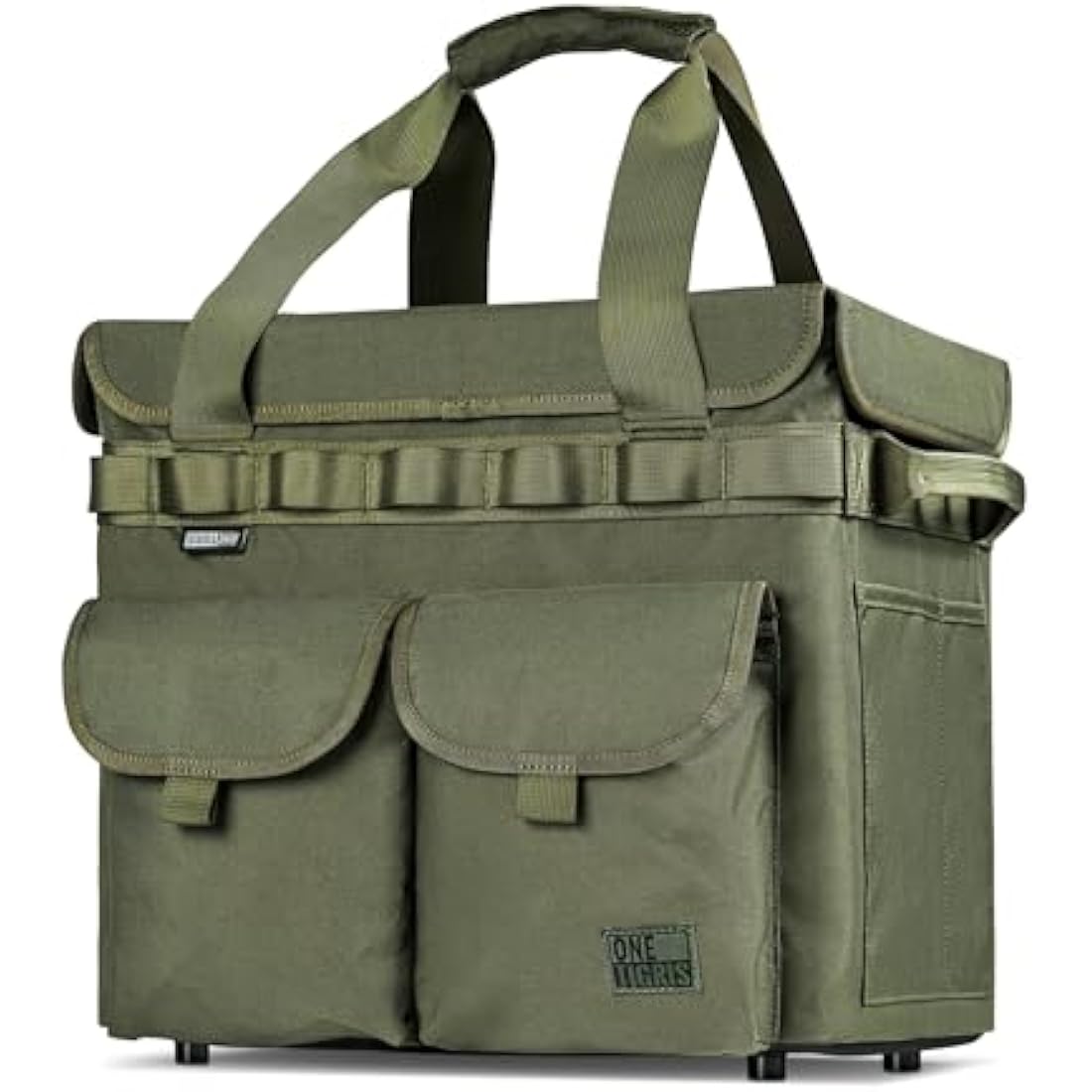 OneTigris Camping Storage Bag with Lid, 25L Collapsible Tactical Tote Bag for Outdoor Camping Travel Picnic Garage Trunk Organizer