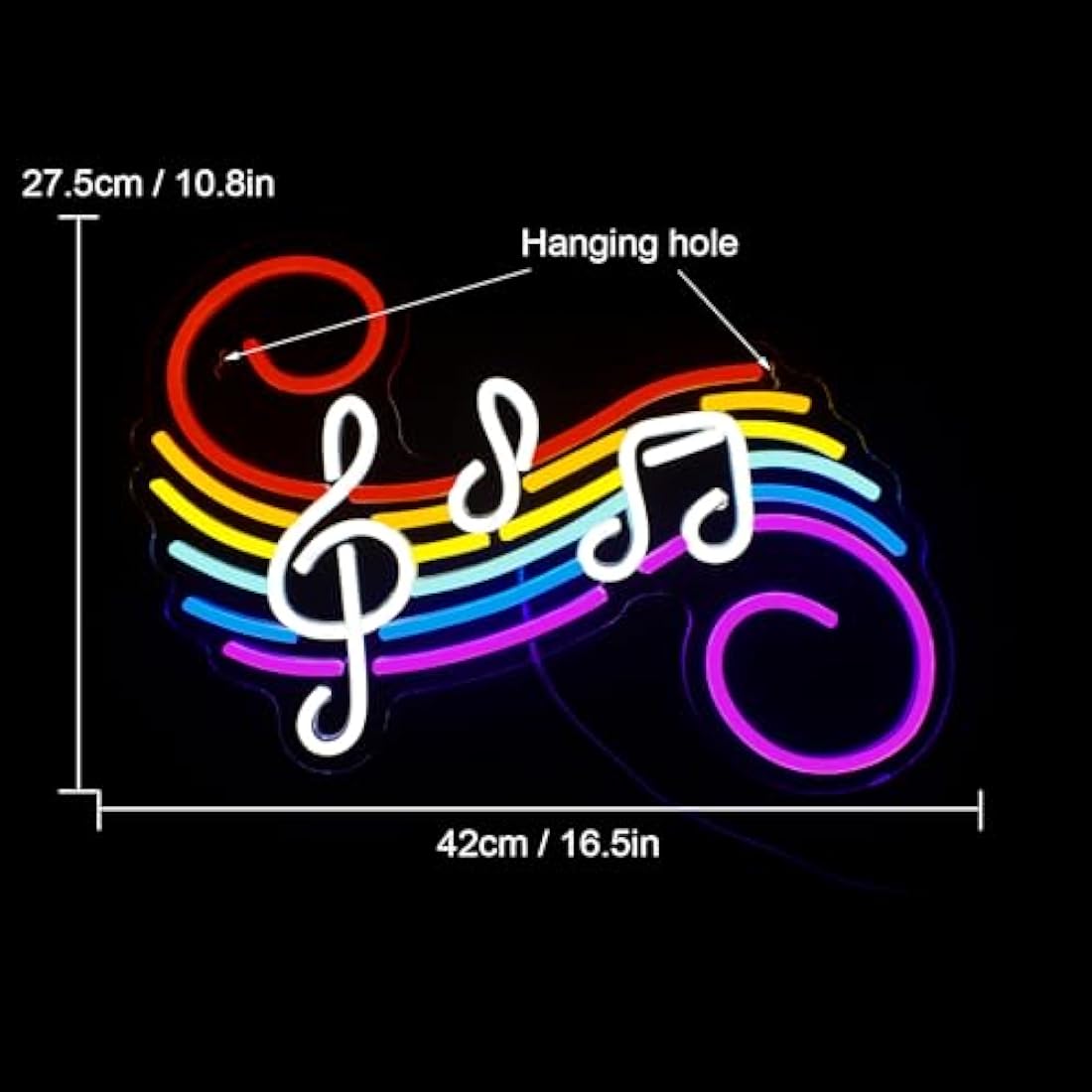 Musical Note Neon Sign LED Neon Light for Wall Decor Musical Note Sign with USB Powered for Bar,Music Party,Nightclub,Studio,Gift