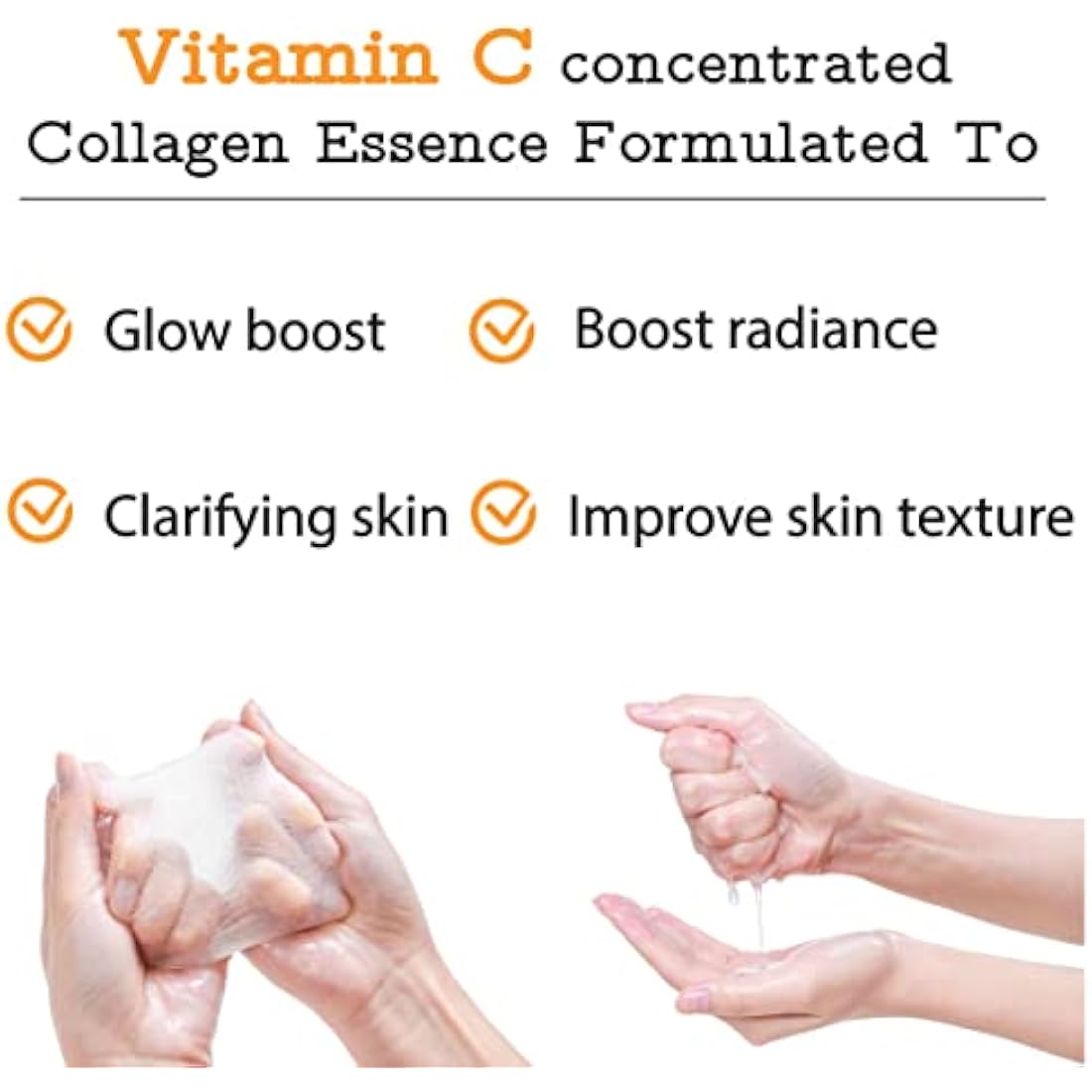 MEAROSA Vitamin C Collagen Firming Facial Sheet Mask Korean Skin Care Hydrating & Nourishing Premium Quality Natural ingredients Essence Sensitive skin(8 Variety pack 25ml)