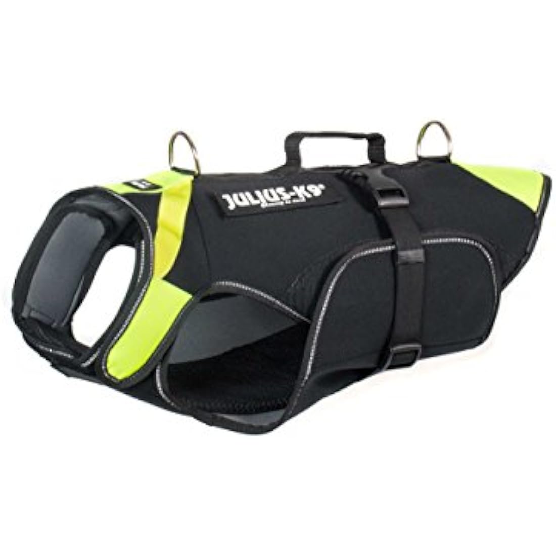 JULIUS-K9 IDC Multifunctional 3in1 Dog Vest, Size: M, Black and Neon