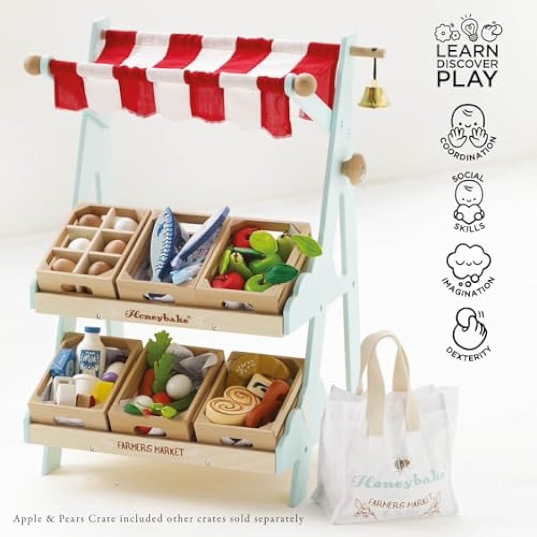 Le Toy Van - Wooden Honeybee Market Play Shop Set | Supermarket Pretend Play Food Shop,Small