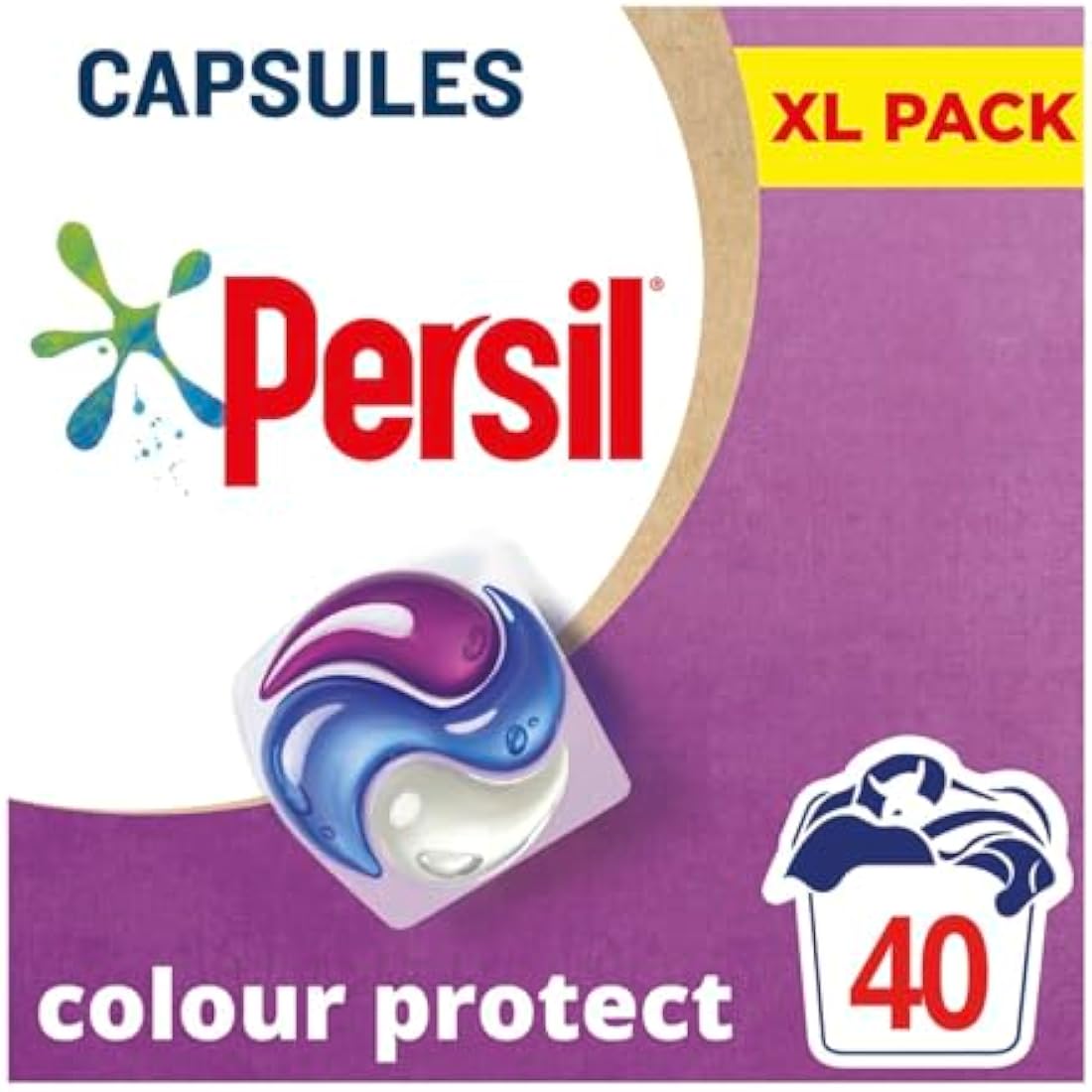 Persil Colour Protect 3 in 1 Washing Capsules keeps colours bright for outstanding stain removal in quick & cold washes 40 washes