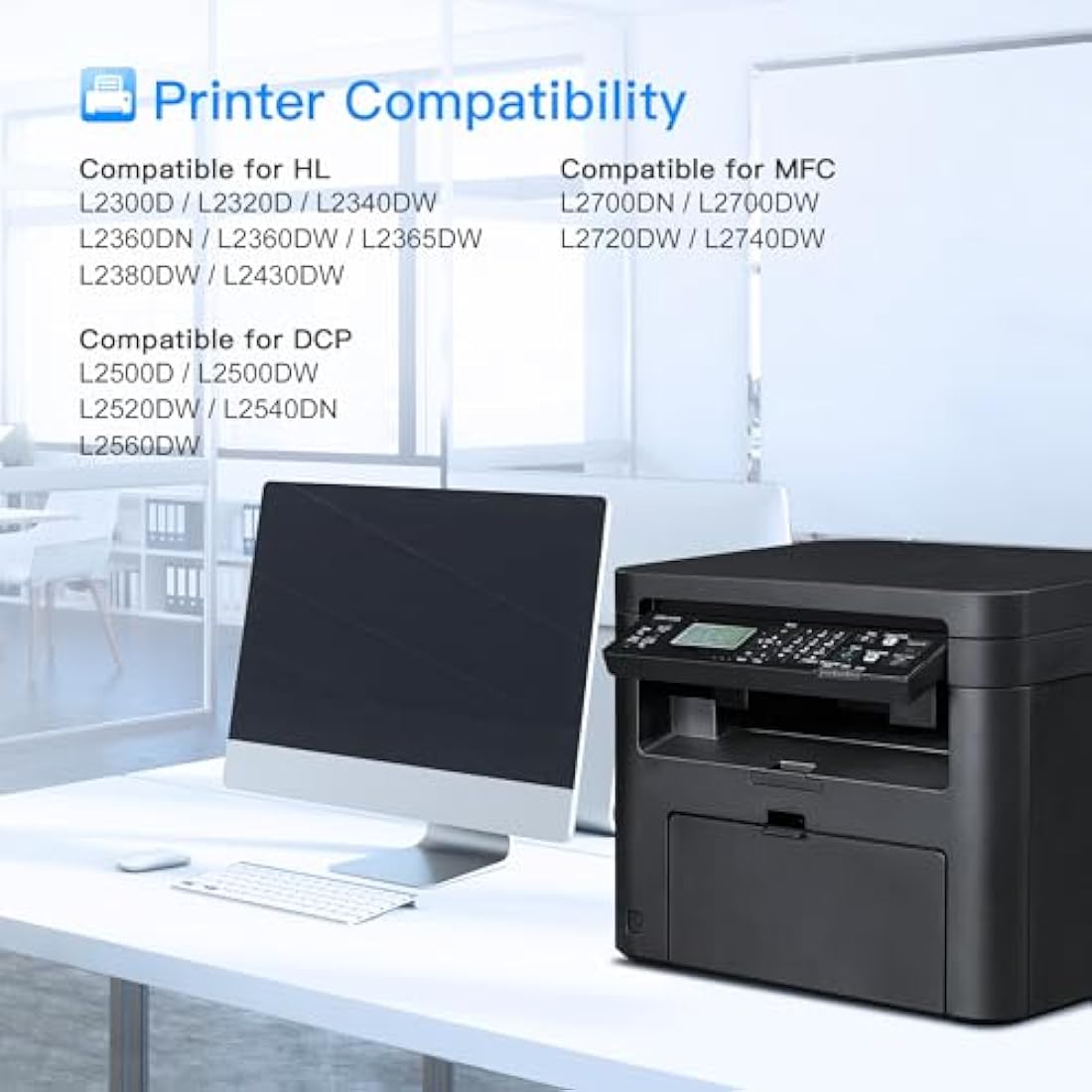 TN2320 Toner Cartridges Replacement for Brother TN-2320 TN2310 TN-2310 Compatible for Brother MFC-L2700DN HL-L2340DW HL-L2365DW HL-L2360DN HL-L2300D DCP-L2500D DCP-L2520DW MFC-L2720DW
