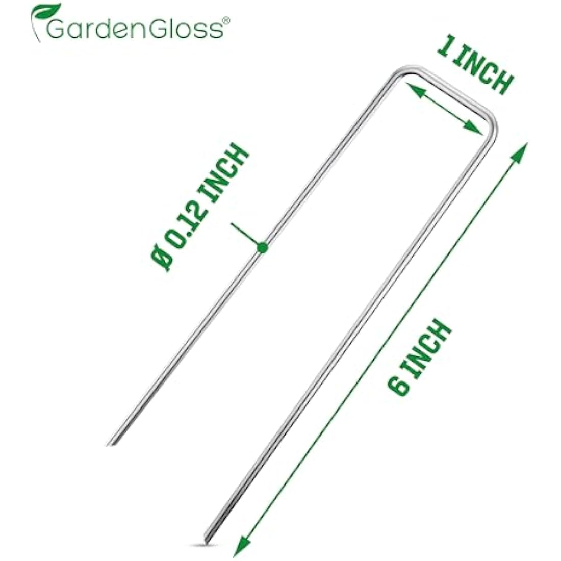 GardenGloss® Garden Pegs Stakes Made of Anti-Rust Steel (25 Pack) - 6″ Length, 1″ Width, Ø 0.12″ - Strong Ground Pegs for Membrane, Fence & Camping