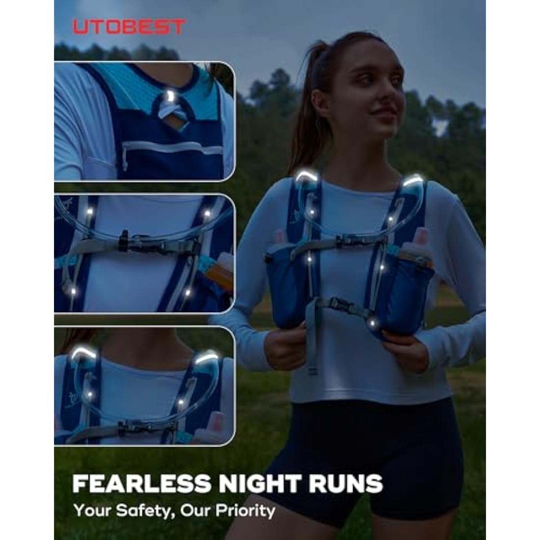 UTOBEST Running Vest Running Backpacks Lightweight Functional Hydration Pack 5L, with 1.5L Hydration Bladder