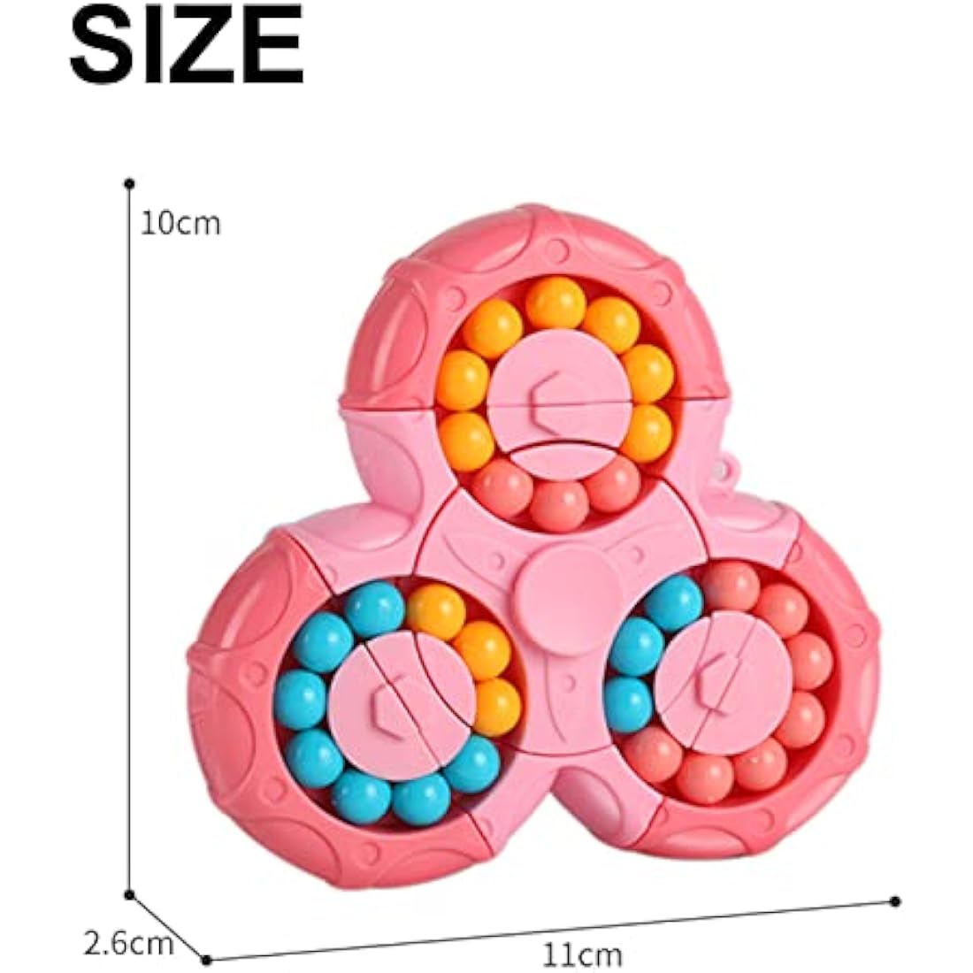 Magic Bean Rotating Cube Toy,Fidget Toy Spinner Ball Sorting Game Puzzle Brain Training Handheld Spinning Decompression Toy,Jigsaw Bean Toy Gifts for Kids,Teens,Adults Rotating Finger Cube Toy