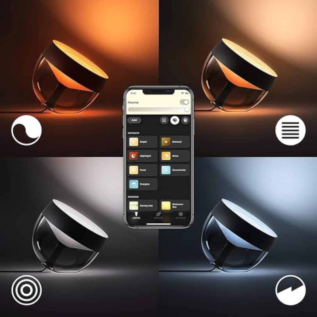 Philips Hue Iris White and Colour Ambiance LED Smart Table Light [Black - Iris only] with Bluetooth, Works with Alexa, Google Assistant and Apple Homekit