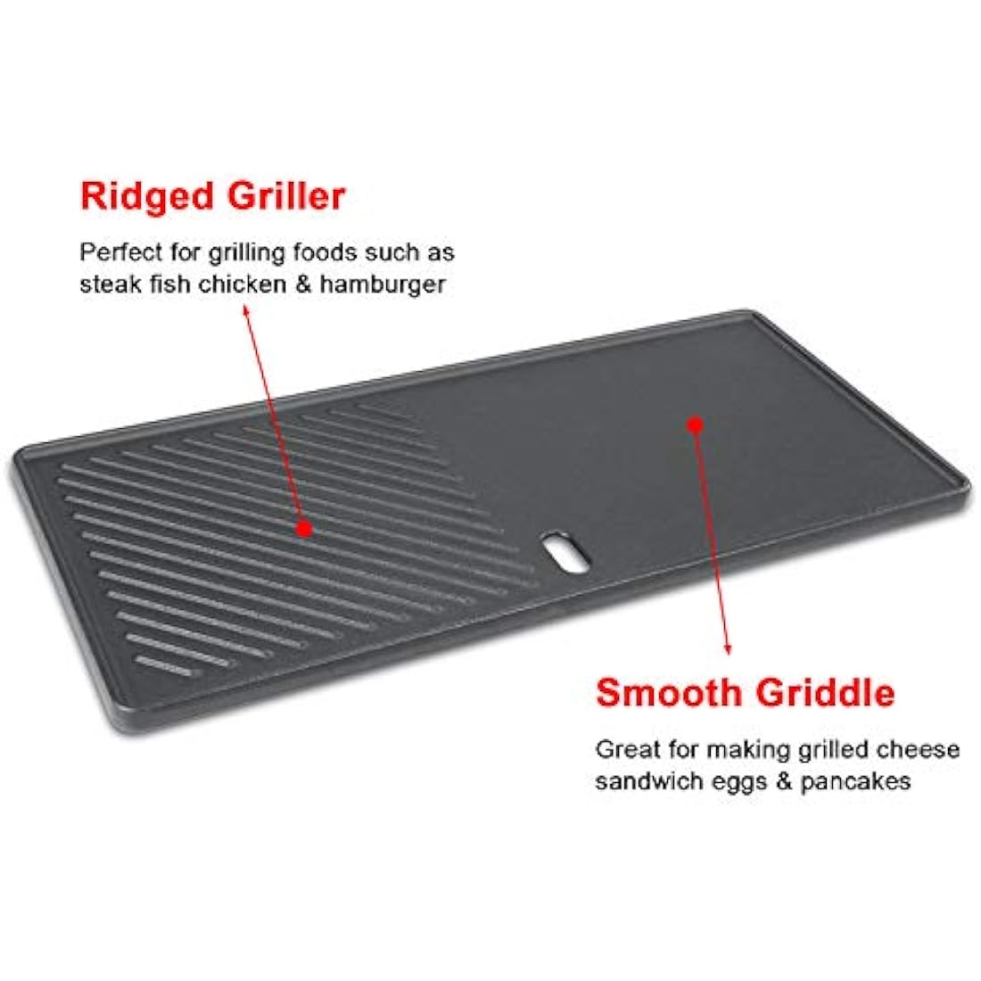 GFTIME 43x 20.5cm Cast Iron Grill Griddle 7882 for Enders Boston 3-Burner, Enders Monroe 3 Pro, Santos, Charbroil Advantage, Broil King, BBQ Gas Grill Replacement Parts for Most Grill Models, 1 Pack