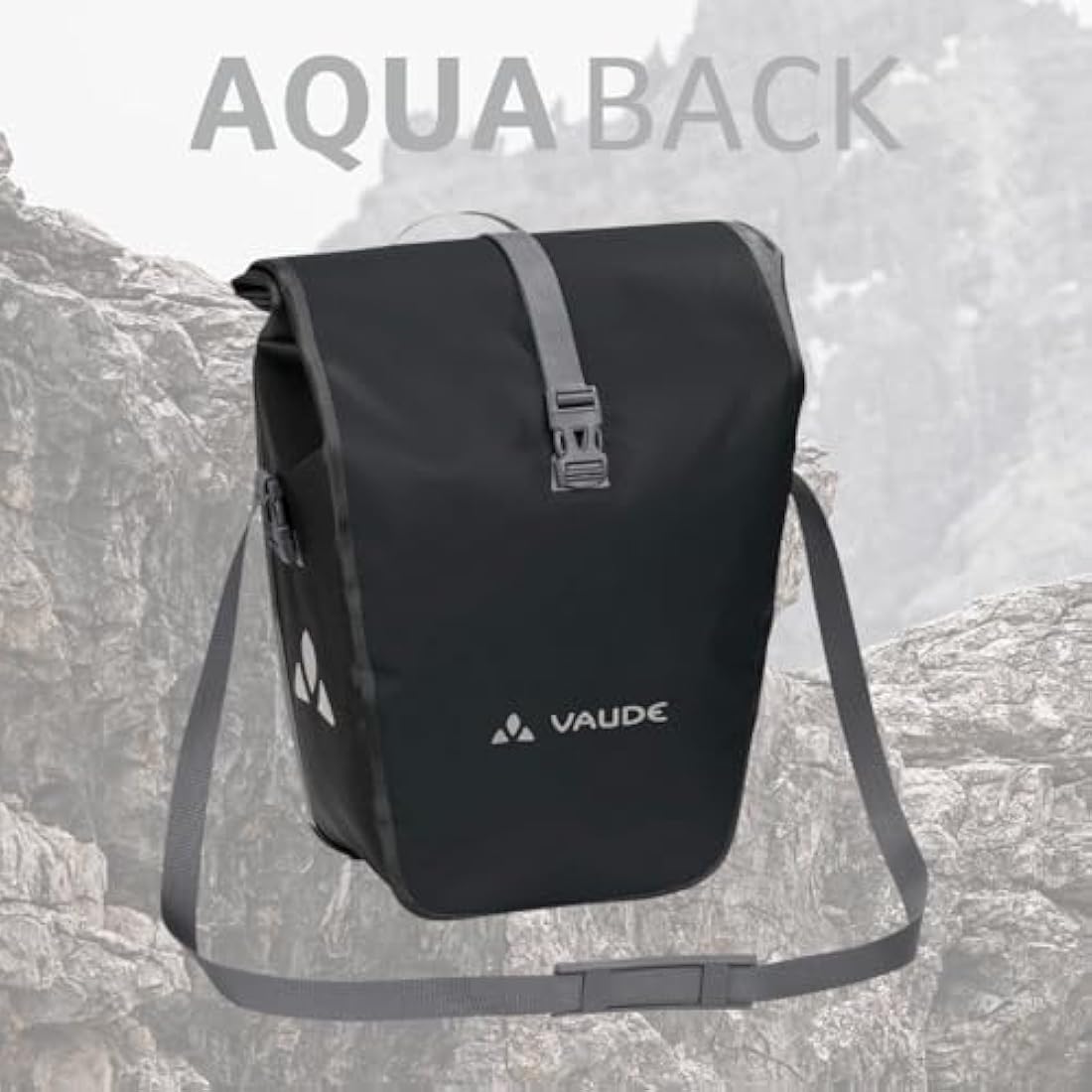Vaude aqua back single rear bicycle bag, Unisex, 12413, Black, 37 x 33 x 19 cm