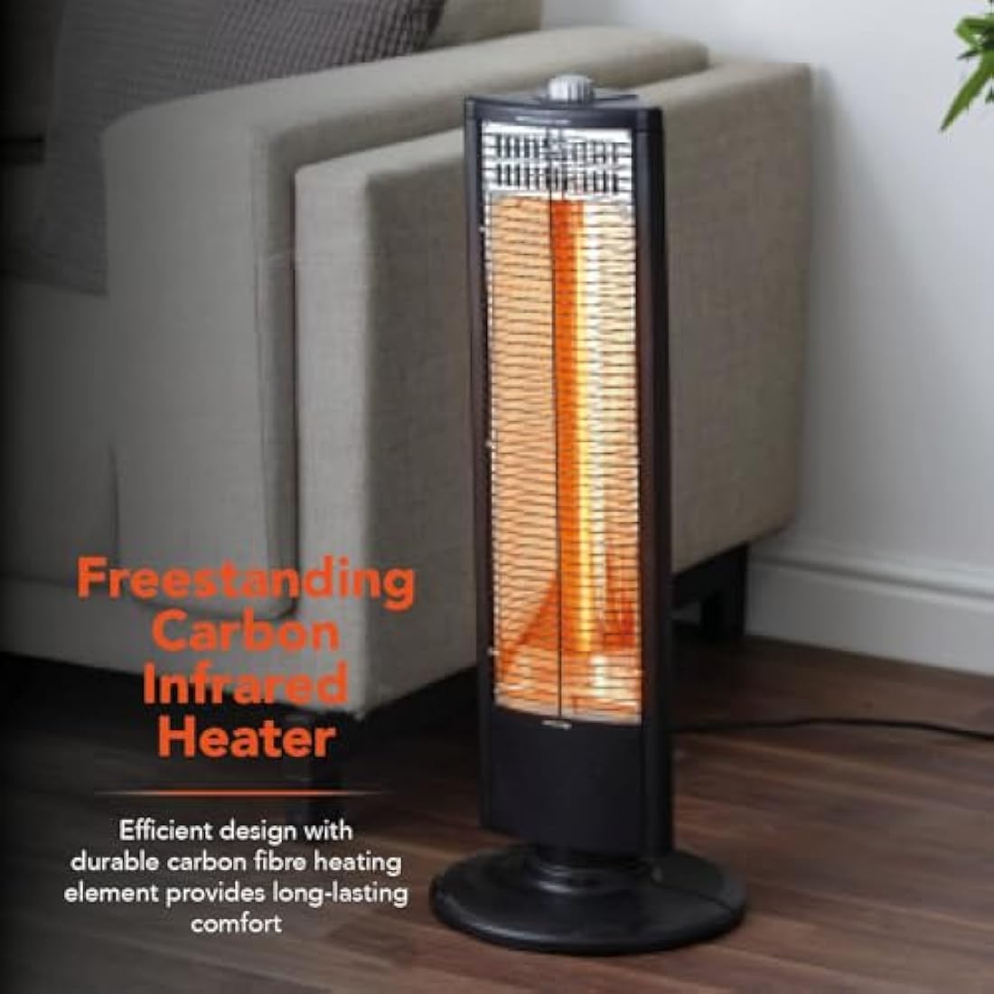 Warmlite WL42013 Infrared Heater with Oscillation, Overheat Protection, Black