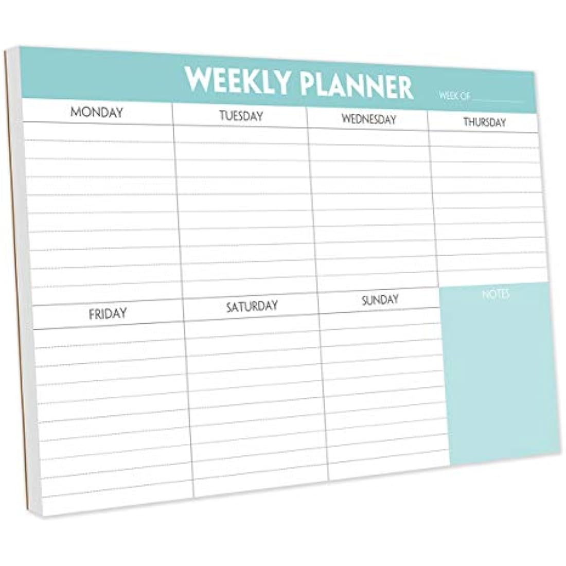 Weekly Planner Pad - Tear Off Planning Pad with Daily Schedule & Calendar, 52 Sheets, 100gsm Paper, Undated Weekly To Do List Notepad, 25.4x17.8cm