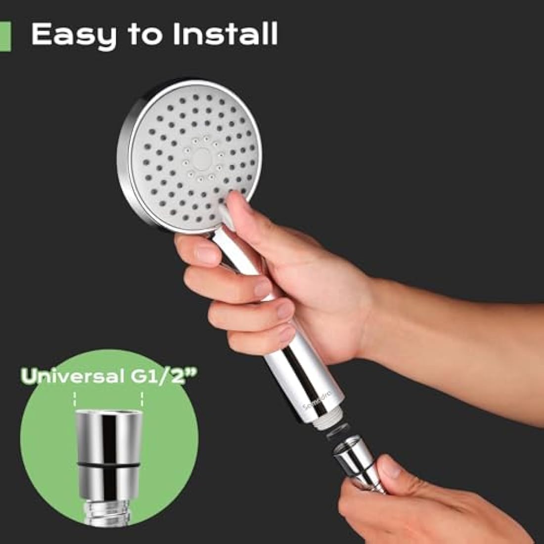 Shower Hose 1.5m - SAMODRA 10mm Large Bore Stainless Steel Shower Hose Replacement Leakproof & Anti-Kink, Chrome