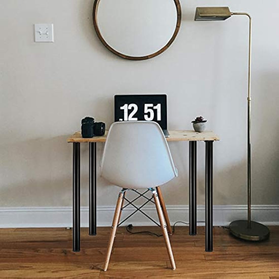 QLLY Table Legs 70cm/27.5 inch Adjustable Metal Desk Legs, 4 Pcs Furniture Legs, DIY Office Table Leg (70cm, Black)