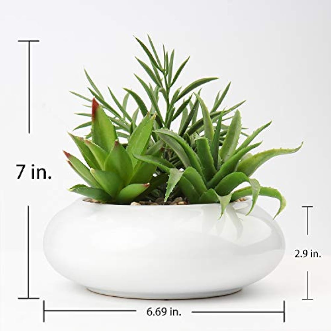 Briful Artificial Succulent Plants Fake Plants in Round Ceramic Pot Faux Potted Plant Fake Succulents Arrangement Artificial Plants Indoor for Office Desk Decor Decorative Home Accessories