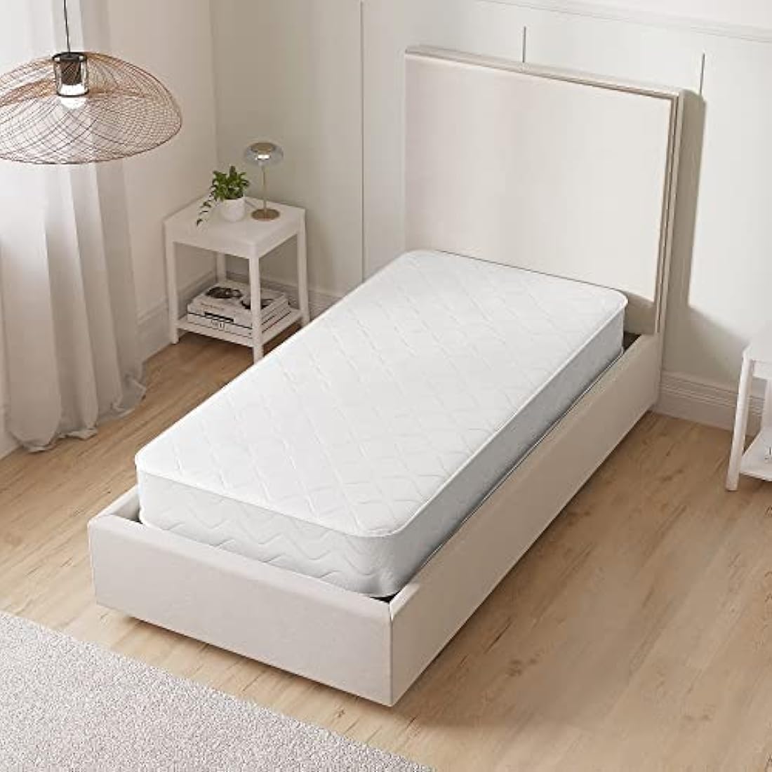 Starlight Beds Single Mattress – Memory Foam Mattress with Springs, Maximum Value, 18cm Deep, Plush, White,(90cm x 190cm)