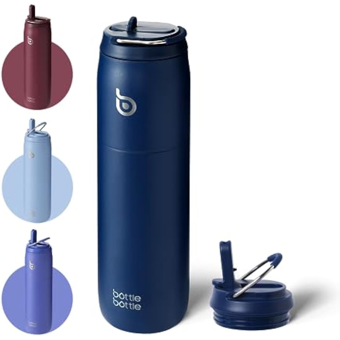 Bottle Bottle Insulated Water Bottle 950ml(32oz) with Straw and Lid for Sports and Gym Stainless Steel Metal Drink Flask for Hot Water with Handle (Indigo Blue)