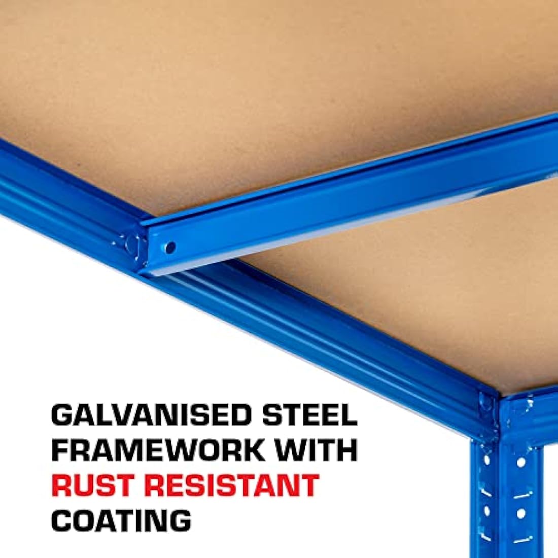 Rhino Racking - 2 Bays - 5 Tier Heavy-Duty Industrial Storage Shelves - Blue - 180x90x45cm