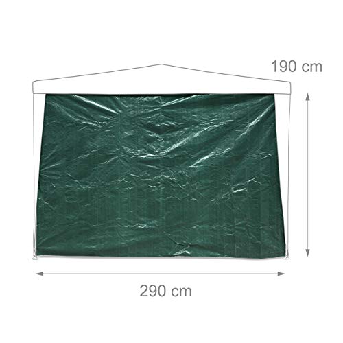 Relaxdays Side Parts Set of 2 for 3x3m Gazebo Pavilion Tent, Walls w Windows for Canopy, Privacy Screen for Party Tent, Green