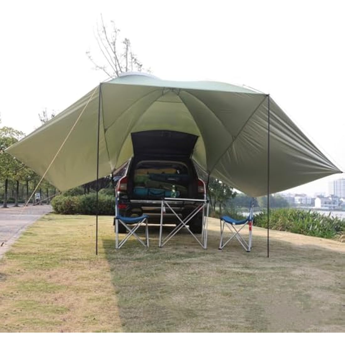 Outdoor Camping Car Tailgate Canopy Shade Tent car gazebo tent Large Car Rear Tent SUV Awning for Sun Shelter