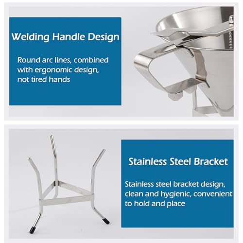 uyoyous Stainless Steel Piston Funnel Confectionery Funnel with Stand 1.8L Baking Dispenser funnel with Three Nozzles for Baking Cake Desserts Making Bakery Use