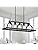WUZUPS 5-Light Metal Chandelier Imitation Wood Grain Linear Pendant Ceiling Lighting Rustic Farmhouse Fixture Kitchen Island Dining Room, E27 Base, Black