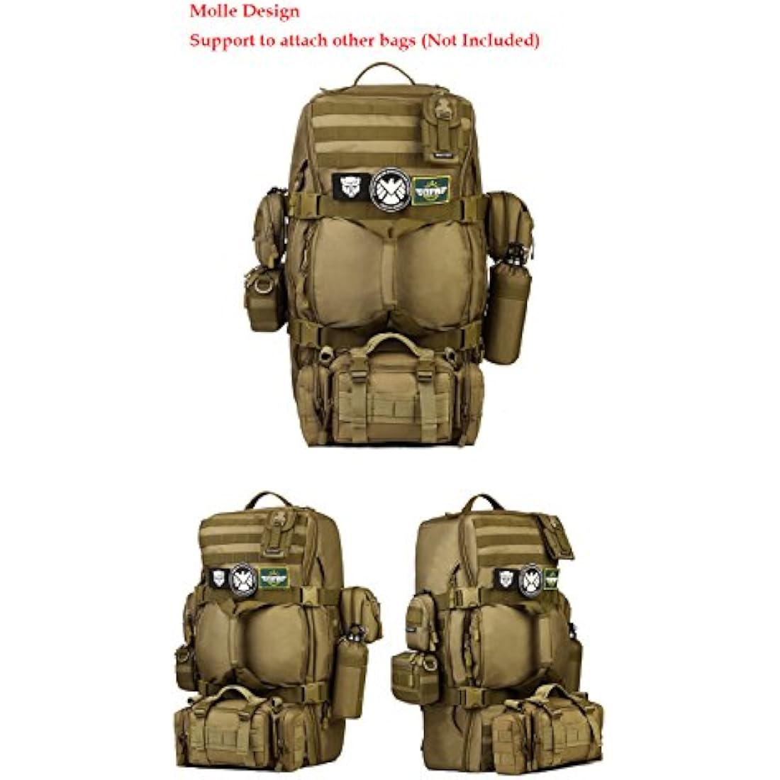 YUHAN 60L Tactical Backpack Military Army Combat Rucksack Trekking Rucksack MOLLE Hiking Backpack