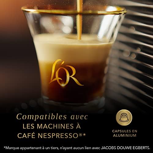 L’OR Espresso Coffee Ristretto Decaffeinato Intensity 9 – Nespresso®* Compatible Aluminium Coffee Capsules - 10 Packs of 10 Capsules (100 Drinks)