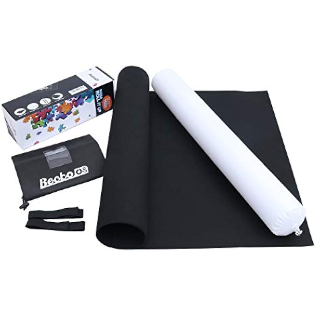 Becko US Puzzle Roll Jigsaw Storage Felt Mat, Jigroll Up To 1,500 Pieces, Material for Jigsaw Puzzle Player, Exquisite Present Box With Drawstring Storage Bag