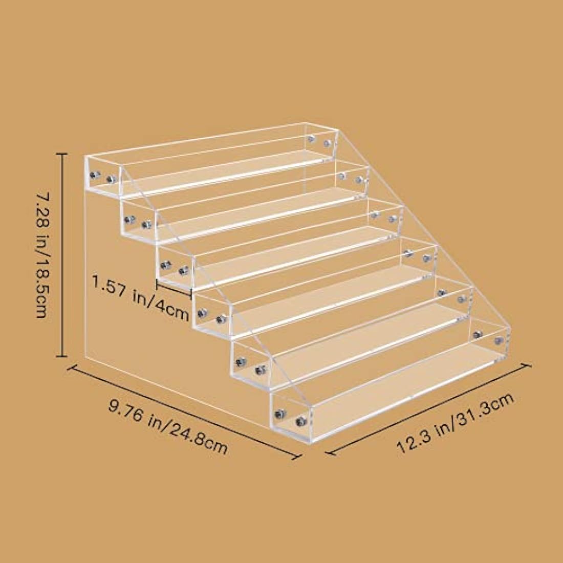 Benbilry Acrylic Nail Polish Organiser 6 Tier Clear Nail Polish Holder 66 Bottles Essential Oils Organiser Shelves Display Rack Stand(6 Tiers)